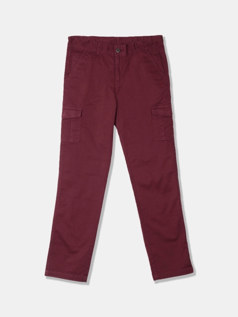 

Cherokee Boys Maroon Regular Fit Solid Cargos