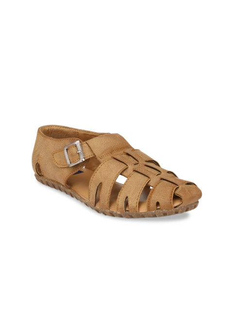 

El Paso Men Tan Brown Shoe-Style Sandals