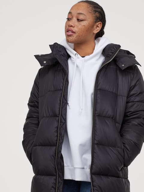 

H&M Women Black Solid Puffer Jacket