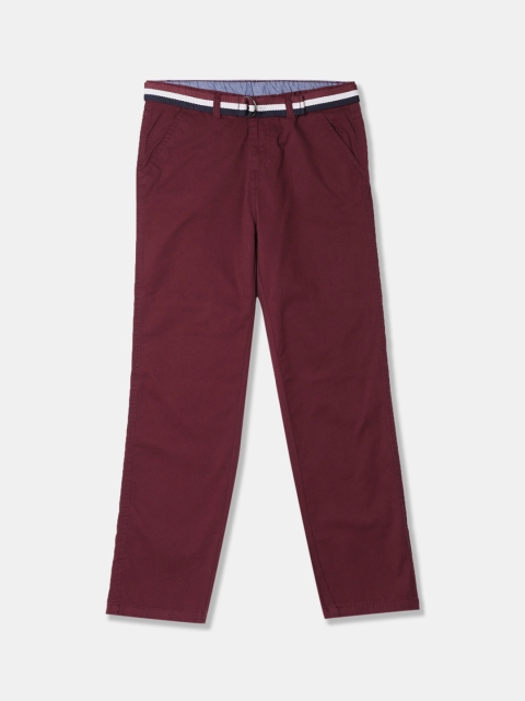 

Cherokee Boys Burgundy Regular Fit Solid Regular Trousers