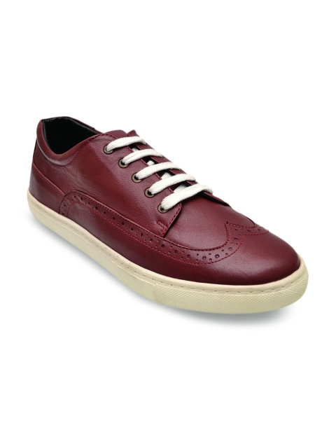 

BEAVER Men Burgundy Solid Lightweight Leather Brogues