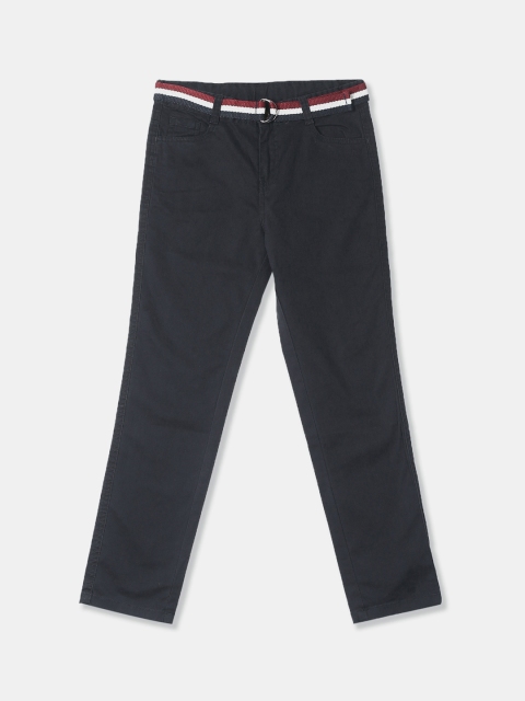 

Cherokee Boys Navy Blue Regular Fit Solid Regular Trousers