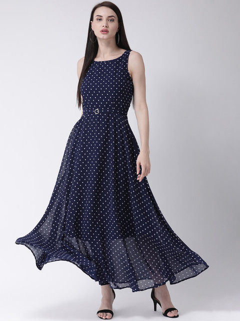 

Latin Quarters Women Blue & White Printed Maxi Dress