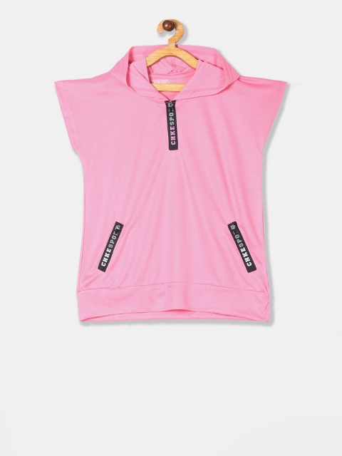 

Cherokee Girls Pink Solid Hood T-shirt