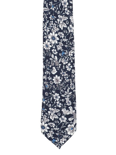 

Peter England Men Navy Blue Printed Broad Tie