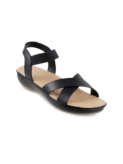 

Mochi Women Black Solid Leather Comfort Heels