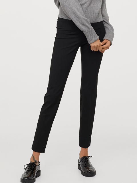 

H&M Women Black Slim Stretch Trousers