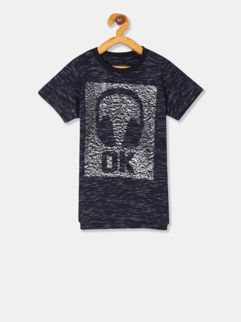 

Cherokee Boys Navy Blue & White Printed Round Neck T-shirt
