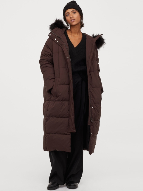 

H&M Women Brown Solid Padded Jacket