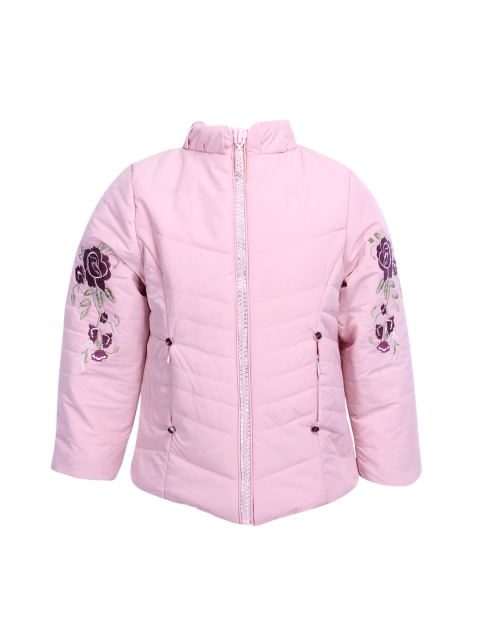 

CUTECUMBER Girls Pink Solid Puffer Jacket Jacket