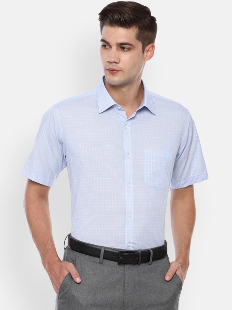

Van Heusen Men Blue Regular Fit Checked Formal Shirt