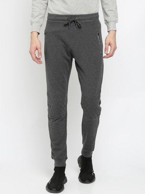 

Crocodile Men Grey Melange Solid Slim-Fit Joggers