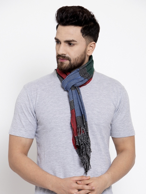 Calvadoss Men Red & Blue Checked Muffler