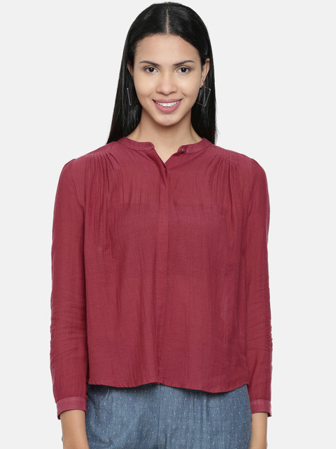 

Chumbak Women Red Solid Regular Fit Casual Shirt