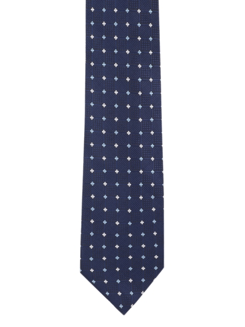 

Peter England Men Navy Blue Woven Design Broad Tie