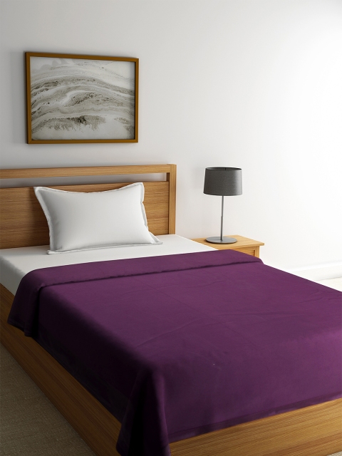 

STELLAR HOME Violet Solid AC Room 230 GSM Single Bed Blanket