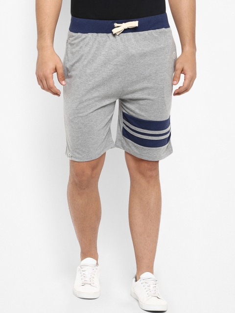 

Joven Men Grey Melange Solid Regular Fit Sports Shorts