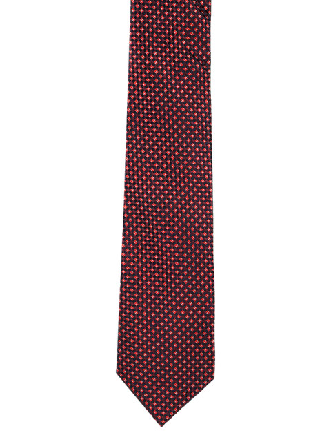 

Peter England Men Maroon & Black Woven Design Broad Tie