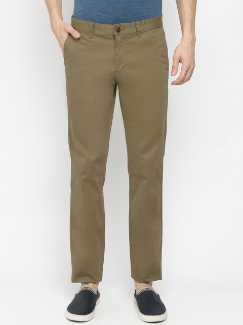 

Crocodile Men Khaki Solid Slim Fit Regular Trousers
