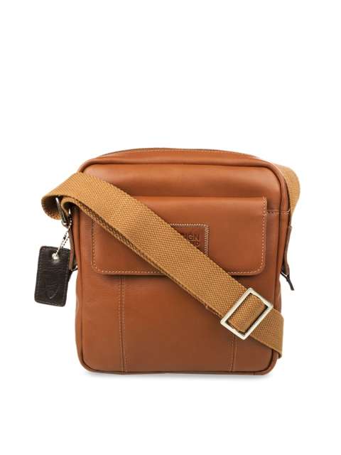 

Hidesign Men Tan Brown Solid Leather Messenger Bag