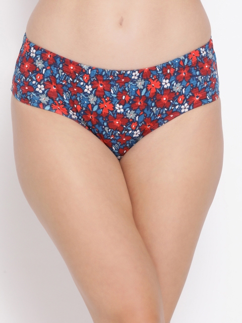 

Clovia Women Blue & Red Printed Mid-rise Hipster Briefs PN2912Z08S