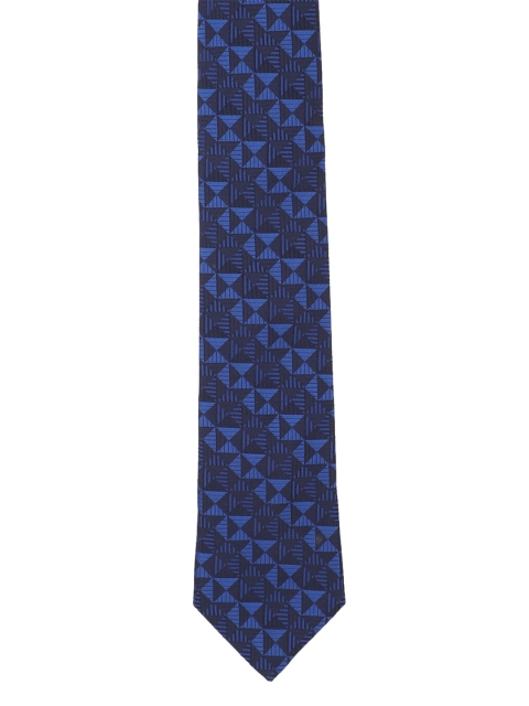 

Peter England Men Navy Blue Woven Design Broad Tie