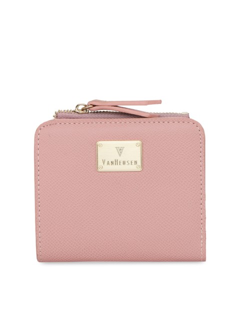 

Van Heusen Woman Women Pink Textured Two Fold Wallet