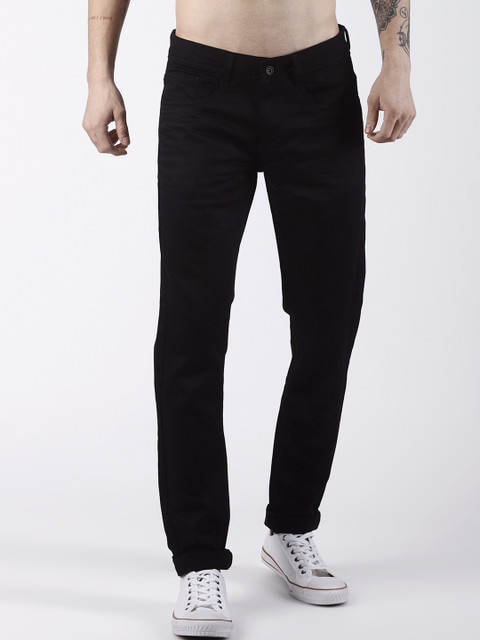 

Rex Straut Jeans Men Black Comfort Regular Fit Mid-Rise Clean Look Jeans