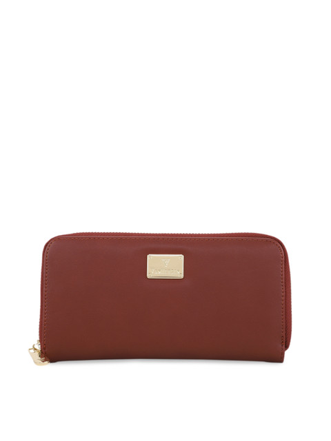 

Van Heusen Woman Women Brown Solid Zip Around Wallet