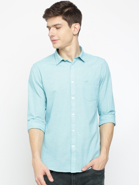 

Crocodile Men Blue Slim Fit Solid Casual Shirt