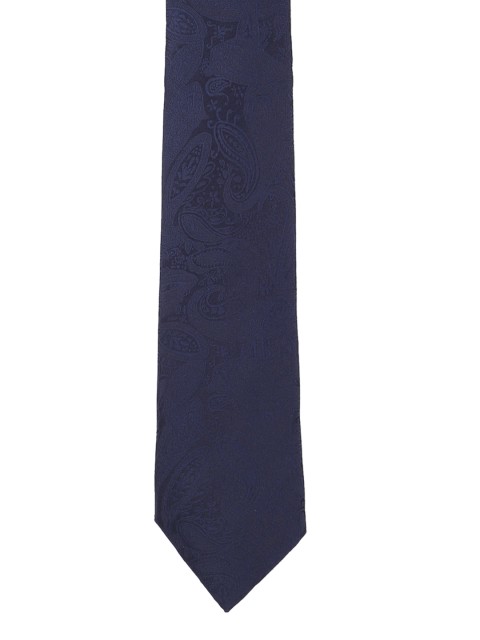 

Peter England Men Navy Blue Woven Design Broad Tie