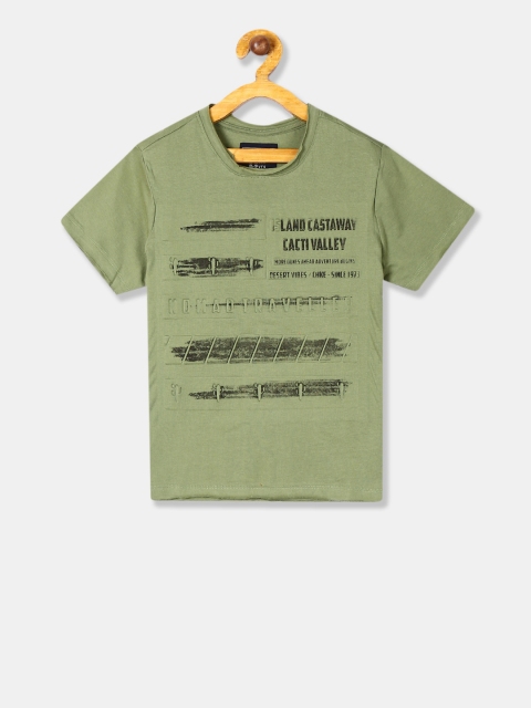 

Cherokee Boys Green Printed Round Neck T-shirt
