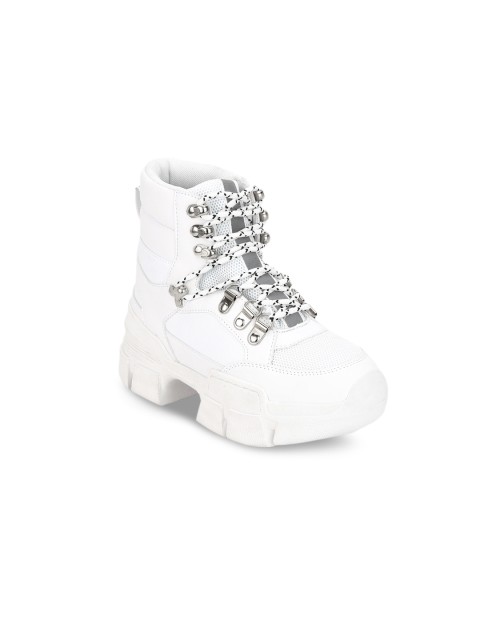 

Truffle Collection Women White Solid Heeled Boots