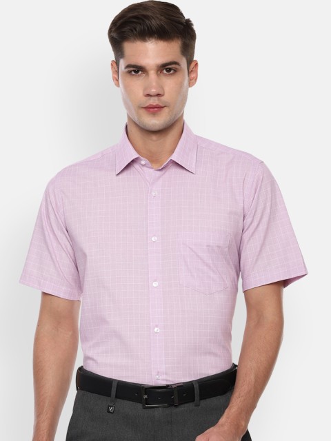 

Van Heusen Men Pink Regular Fit Checked Formal Shirt