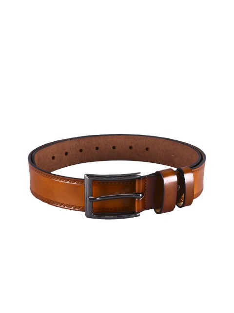 

BuckleUp Men Tan Brown Solid Leather Belt