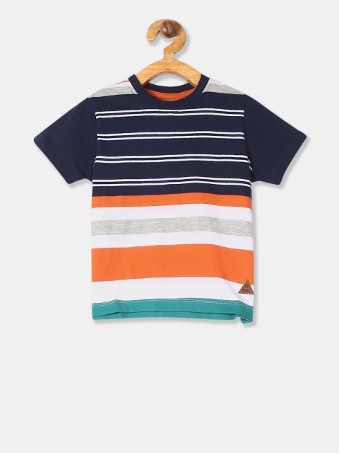 

Cherokee Boys Blue & Orange Striped Round Neck T-shirt