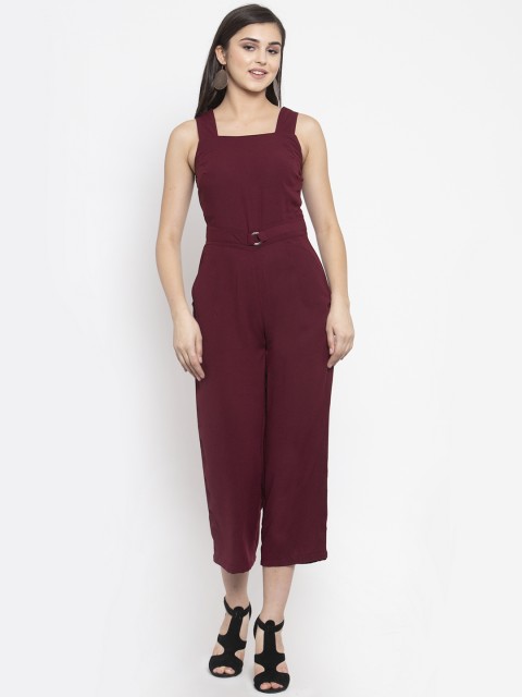 

Magnetic Designs Women Maroon Solid Culotte Jumpsuit
