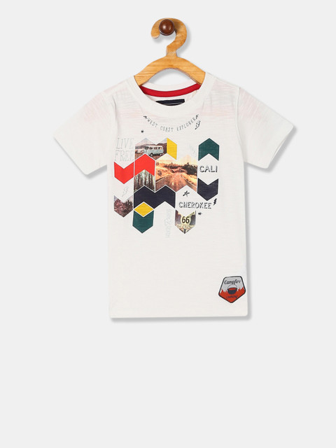 

Cherokee Boys White & Red Printed Round Neck T-shirt