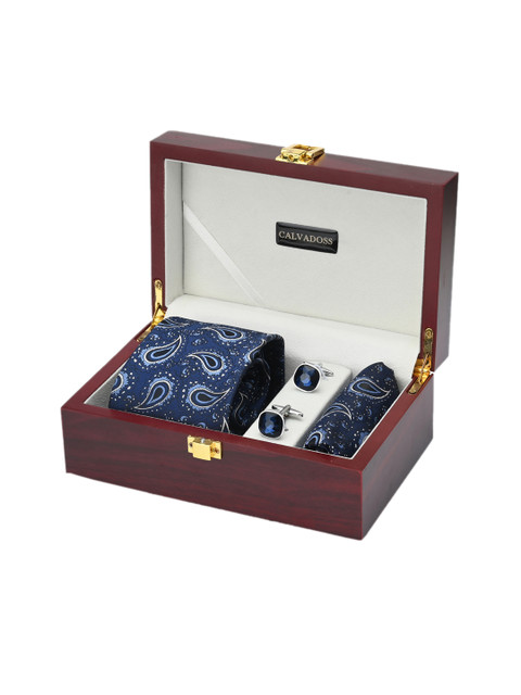 

Calvadoss Men Blue Accessory Gift Set, Navy blue