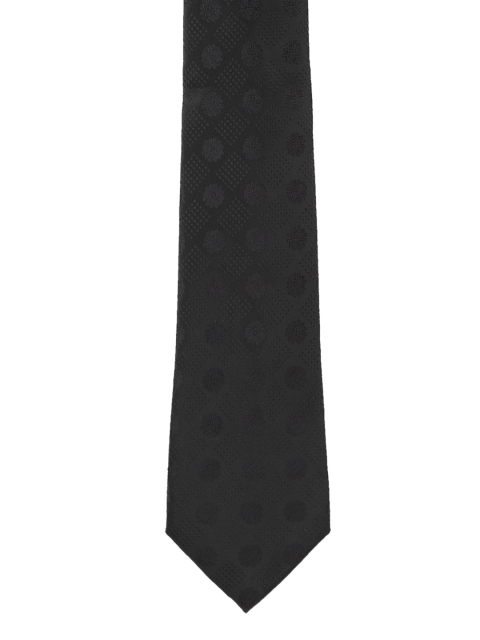 

Peter England Men Black Woven Design Broad Tie