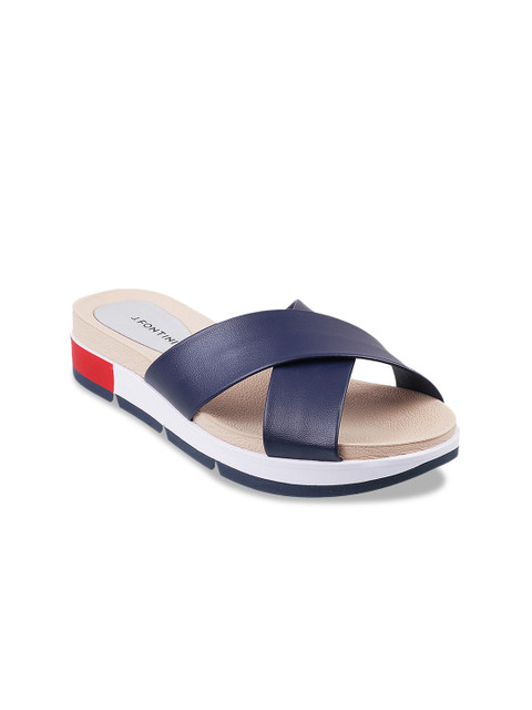 

Mochi Women Navy Blue Solid Open Toe Sandals
