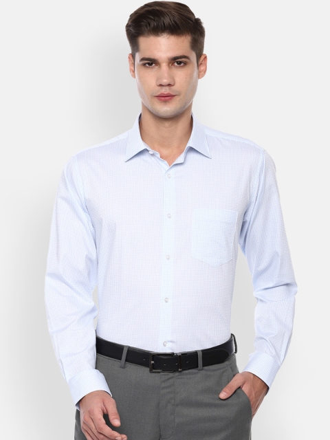 

Van Heusen Men Blue Regular Fit Checked Formal Shirt