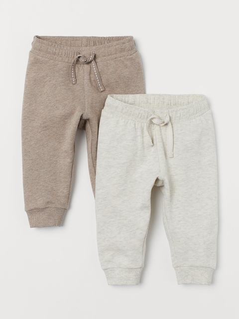 

H&M Boys 2-Pack Cotton Joggers, Beige