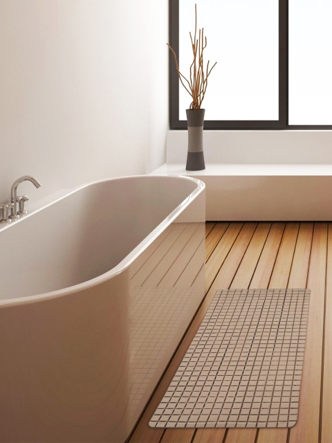 

Story@home Beige Solid Anti-Skid Shower Mat