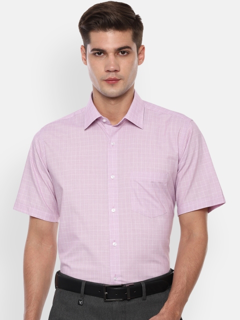 

Van Heusen Men Pink Regular Fit Checked Formal Shirt