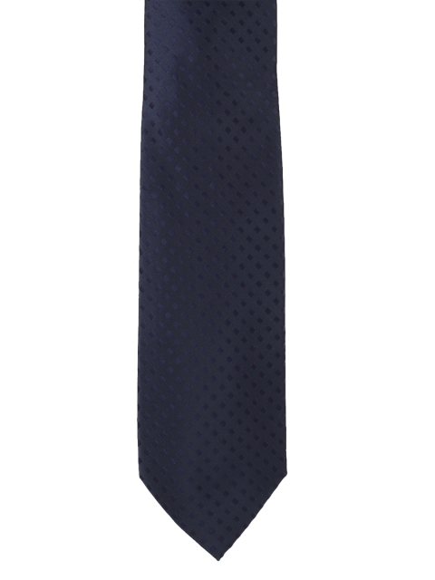 

Peter England Men Navy Blue Woven Design Broad Tie