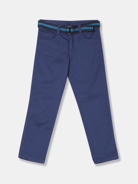 

Cherokee Boys Blue Regular Fit Solid Regular Trousers