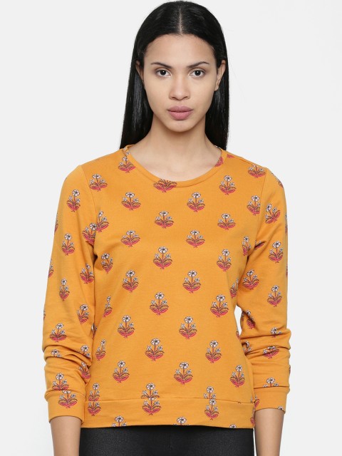 

Chumbak Women Mustard Yellow & Red Printed Sweatshirt