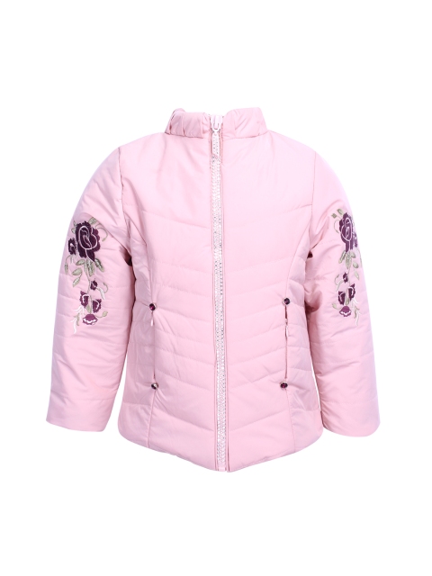 

CUTECUMBER Girls Pink Solid Puffer Jacket