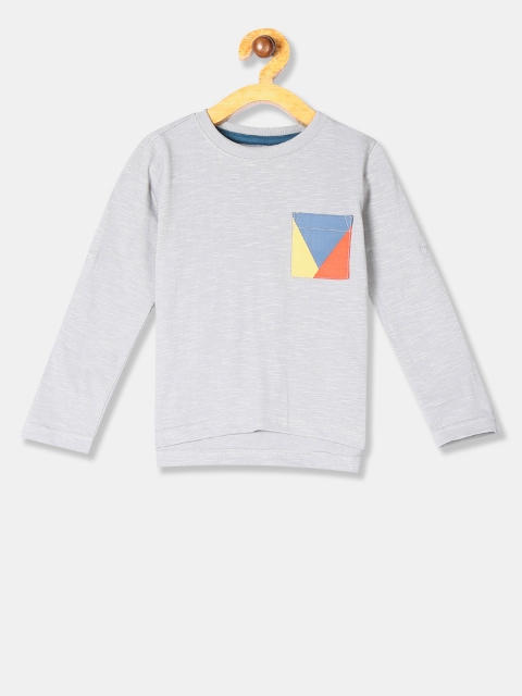 

Cherokee Boys Grey Solid Round Neck T-shirt